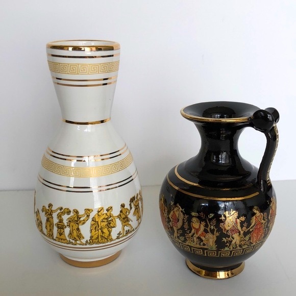 Neofitou Art Vintage Neofitou Greek Porcelain Vase Hand Made 24k